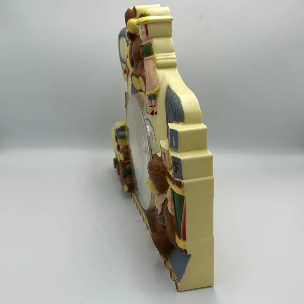 Vintage Wall Clock Welcome Madeline Rocking Horse Bear 90s NostalgicPlastic Mold